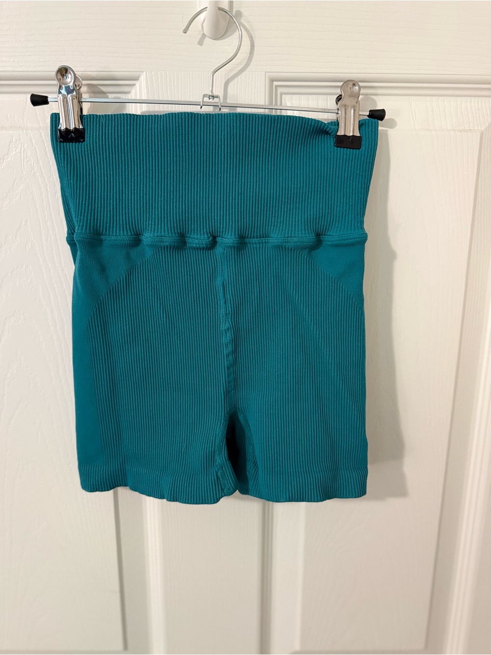 FP Movement by Free People Teal Ribbed High-Waist Athletic Shorts